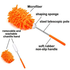 Retractable Duster Microfiber Hand Brush Telescoping Pole Cleaning Tool