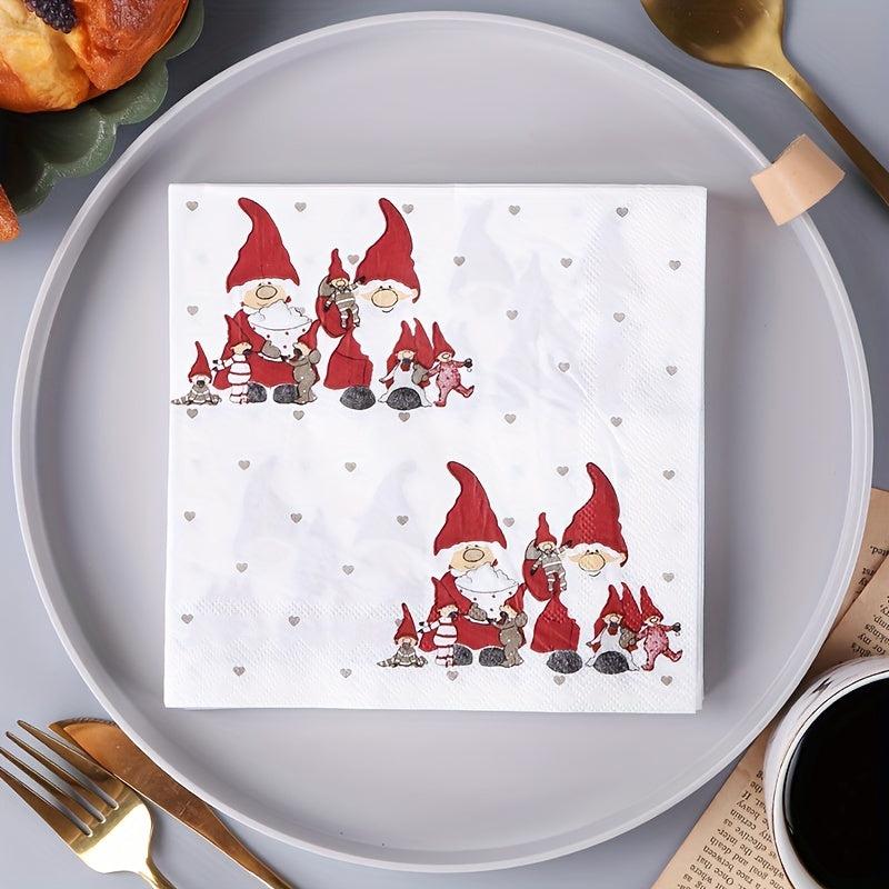 Christmas Disposable Napkins Santa Claus Printed 20 Sheets Pack