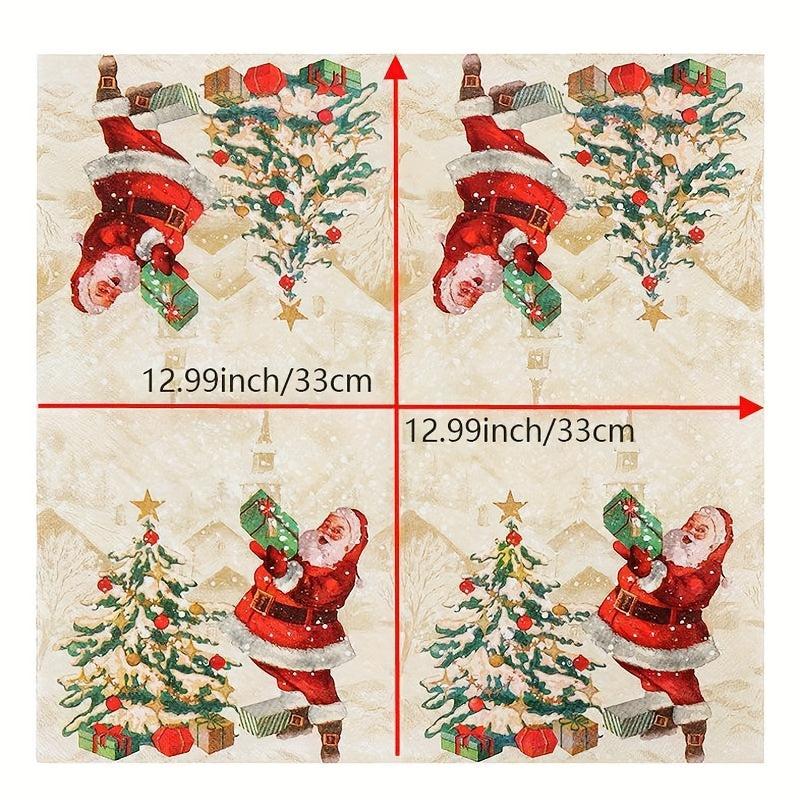 Christmas Disposable Napkins Santa Claus Printed 20 Sheets Pack