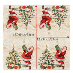 Christmas Disposable Napkins Santa Claus Printed 20 Sheets Pack