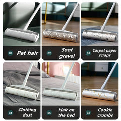 Large Floor Lint Roller With Long Handle 60 Sheets
