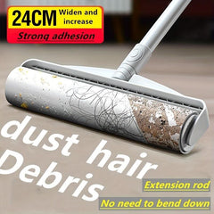 Large Floor Lint Roller With Long Handle 60 Sheets