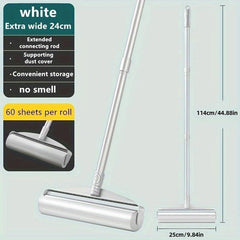 Large Floor Lint Roller With Long Handle 60 Sheets