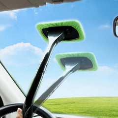 2pcs Car Window Cleaning Brush Tool Long Handle Window Wiper