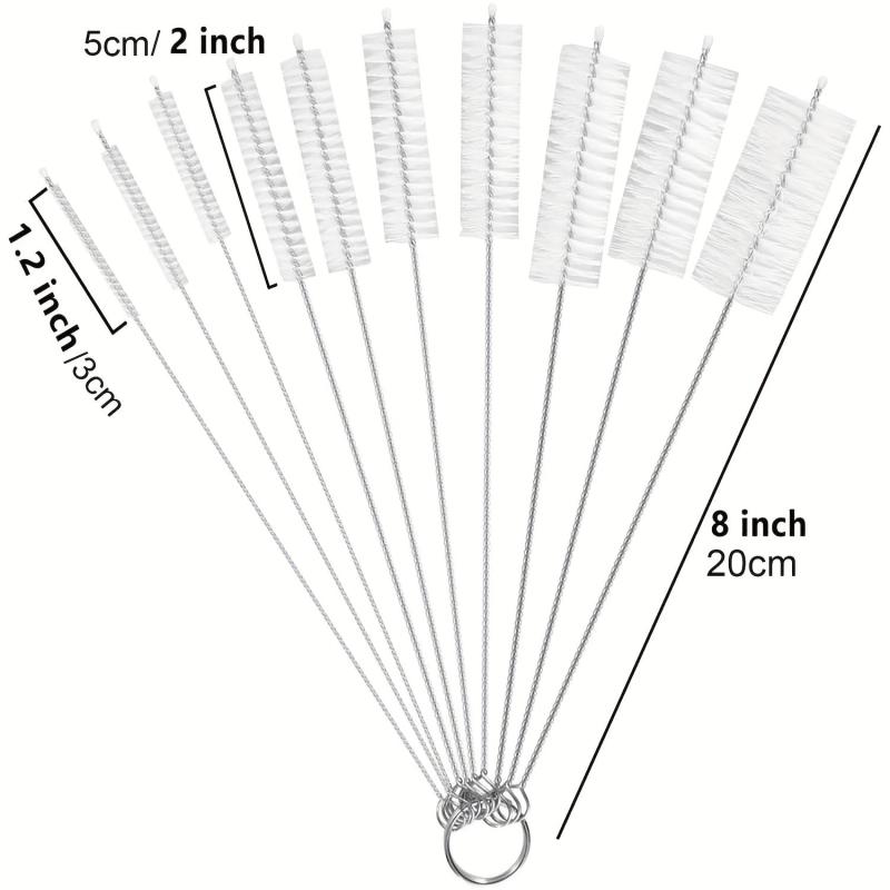 10pcs Long Straw Brush Pipe Cleaners Nylon Tube Cleaner 8 inch