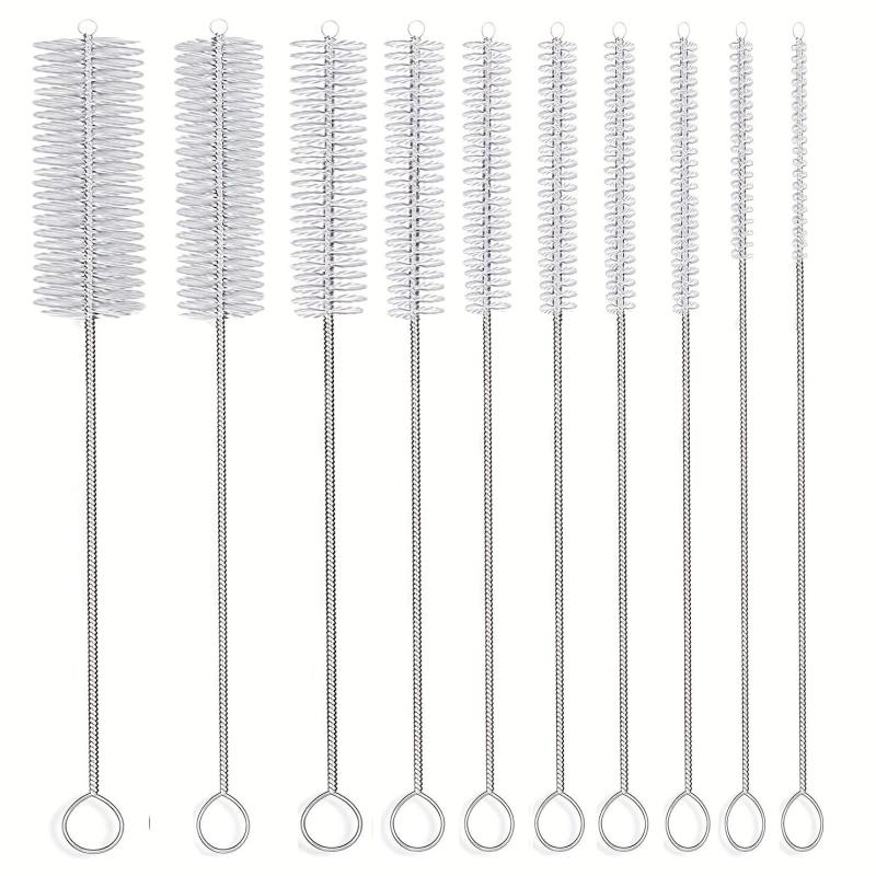 10pcs Long Straw Brush Pipe Cleaners Nylon Tube Cleaner 8 inch