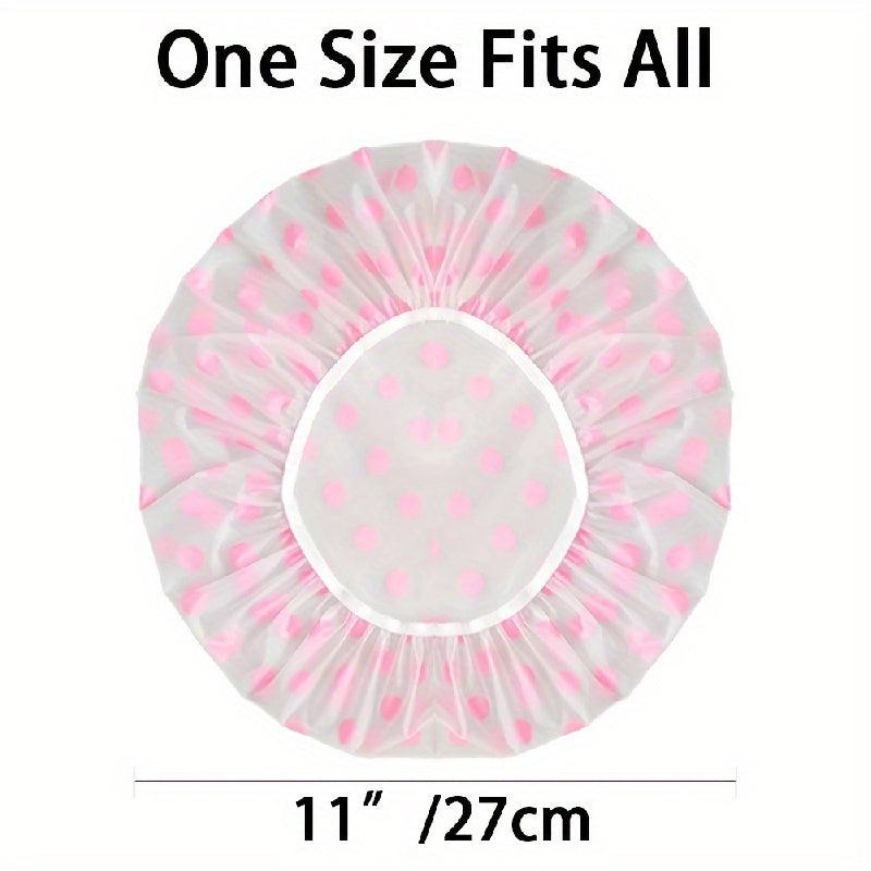 4pcs Adjustable Printed Bonnet Shower Caps Reusable Waterproof Bath Caps