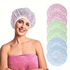 4pcs Adjustable Printed Bonnet Shower Caps Reusable Waterproof Bath Caps