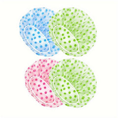 4pcs Adjustable Printed Bonnet Shower Caps Reusable Waterproof Bath Caps