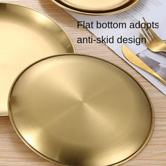 304 Stainless Steel Plate Style Self Barbecue Handicraft Cake Western Food Plate