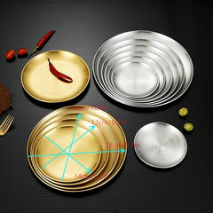 304 Stainless Steel Plate Style Self Barbecue Handicraft Cake Western Food Plate