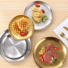 304 Stainless Steel Plate Style Self Barbecue Handicraft Cake Western Food Plate