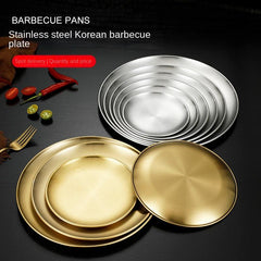 304 Stainless Steel Plate Style Self Barbecue Handicraft Cake Western Food Plate