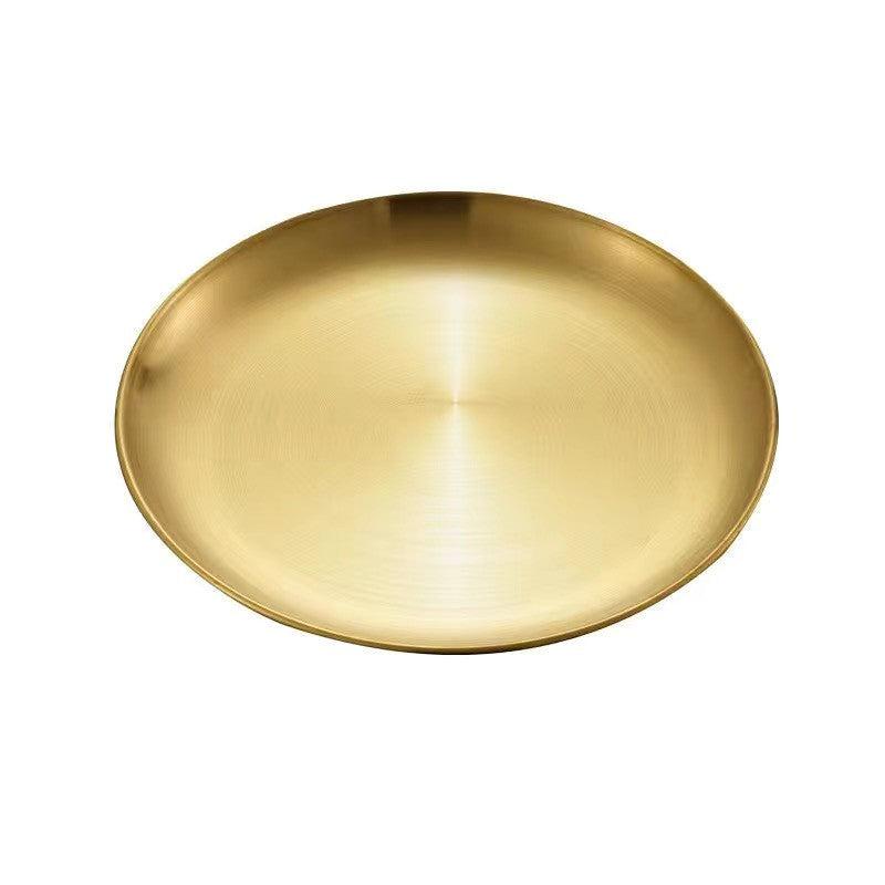 304 Stainless Steel Plate Style Self Barbecue Handicraft Cake Western Food Plate