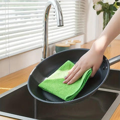 5pcs Microfiber Cleaning Cloth Reusable Lint-Free Rag Home Kitchen Supplies