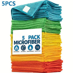 5pcs Microfiber Cleaning Cloth Reusable Lint-Free Rag Home Kitchen Supplies