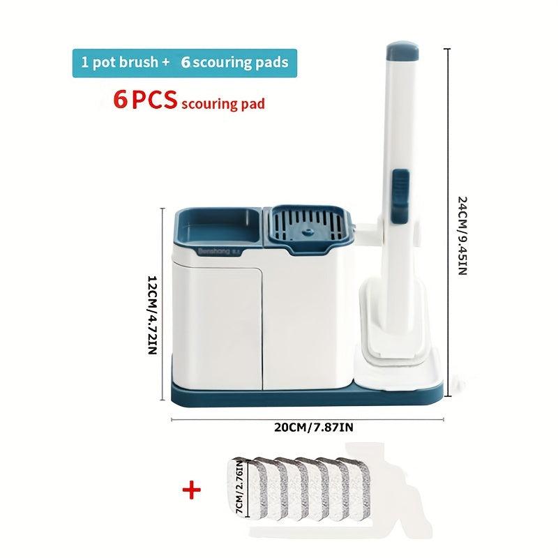 Pot Brush Tool With 12pcs Replacement Heads Set