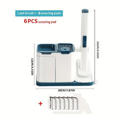 Pot Brush Tool With 12pcs Replacement Heads Set