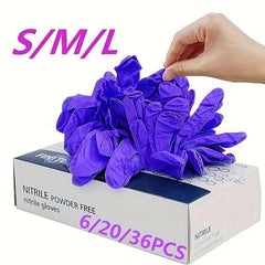 Purple Nitrile Disposable Gloves 36pcs Medical Kitchen Cleaning Waterproof