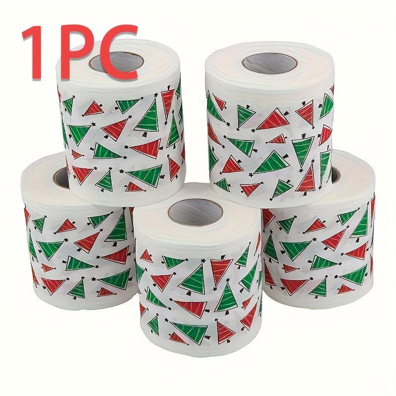 5pcs Christmas Pattern Roll Paper Christmas Decorations Prints Toilet Paper