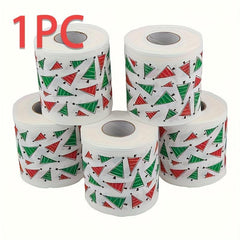 5pcs Christmas Pattern Roll Paper Christmas Decorations Prints Toilet Paper