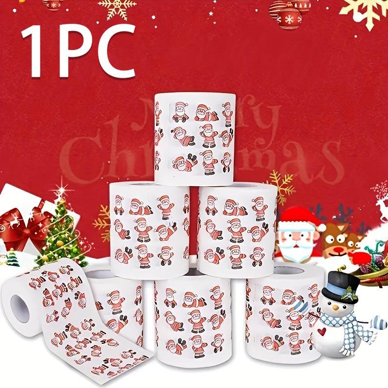 5pcs Christmas Pattern Roll Paper Christmas Decorations Prints Toilet Paper