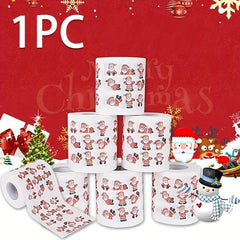 5pcs Christmas Pattern Roll Paper Christmas Decorations Prints Toilet Paper