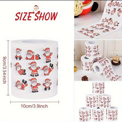 5pcs Christmas Pattern Roll Paper Christmas Decorations Prints Toilet Paper