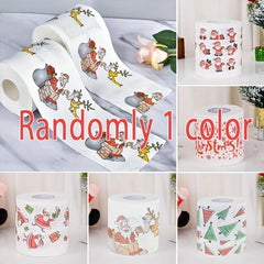 5pcs Christmas Pattern Roll Paper Christmas Decorations Prints Toilet Paper