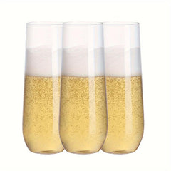 36pcs Stemless Plastic Champagne Flutes 9 Oz Clear Unbreakable