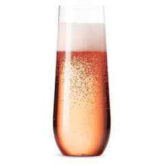 36pcs Stemless Plastic Champagne Flutes 9 Oz Clear Unbreakable