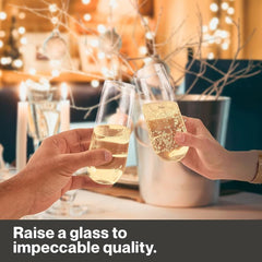 36pcs Stemless Plastic Champagne Flutes 9 Oz Clear Unbreakable