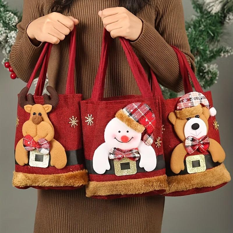 1pc Christmas Santa Gift Bags Snowman Deer Navidad Party Favors Weird Stuff