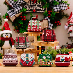 Christmas Box Family Gathering Handbag Style Containers