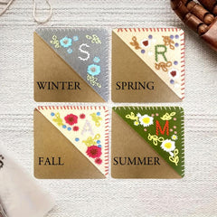 1pc Embroidered Corner Bookmark 26 Letters Hand Stitched Felt Letter Bookmark