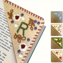 1pc Embroidered Corner Bookmark 26 Letters Hand Stitched Felt Letter Bookmark