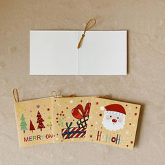 20pcs Christmas Gift Card With Rope Greeting Card Holiday Xmas Wrapping