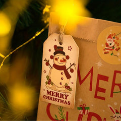 50pcs Christmas Blessing Cards Santa Snowman Tree Gift Labels