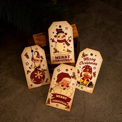 50pcs Christmas Blessing Cards Santa Snowman Tree Gift Labels