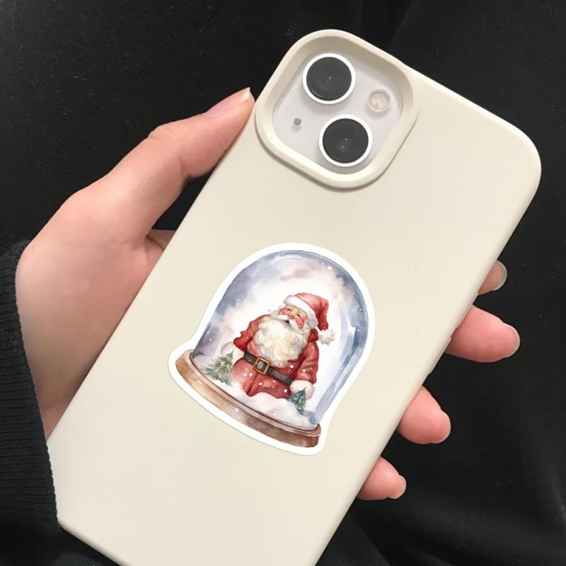 50 Pcs Vintage Christmas Stickers Retro Santa Angel Waterproof Holiday Stickers