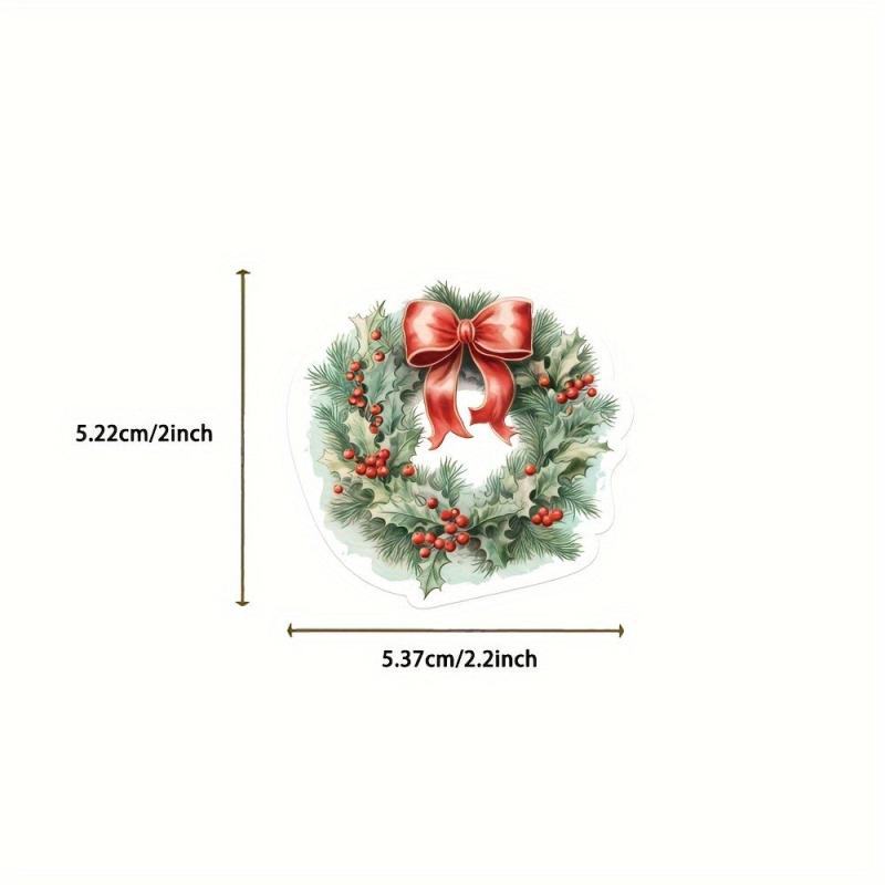 50 Pcs Vintage Christmas Stickers Retro Santa Angel Waterproof Holiday Stickers