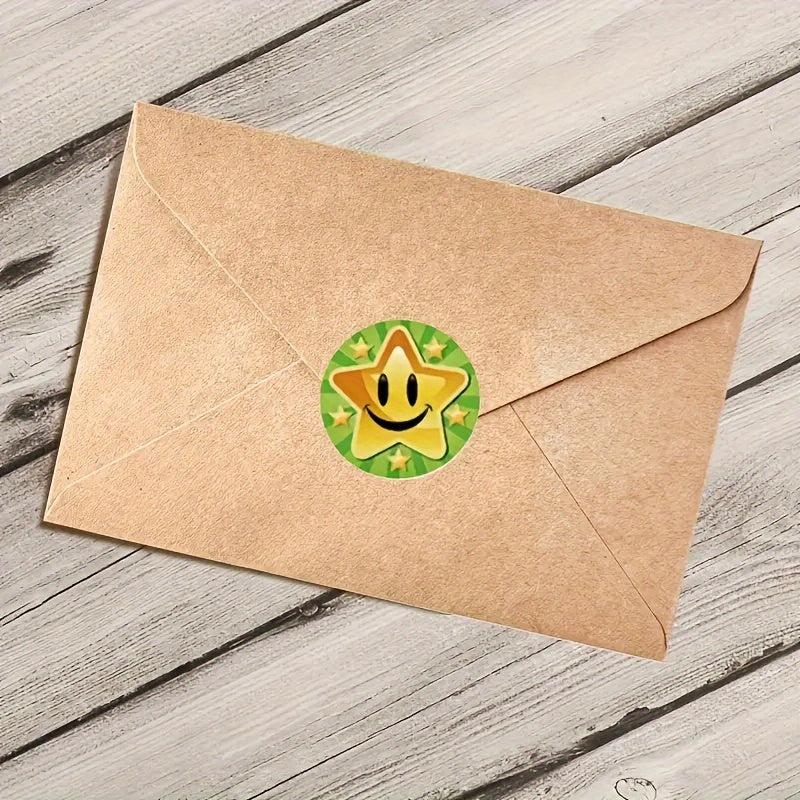 500pcs Roll Smiling Face Stickers for Rewards and Training