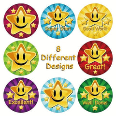 500pcs Roll Smiling Face Stickers for Rewards and Training