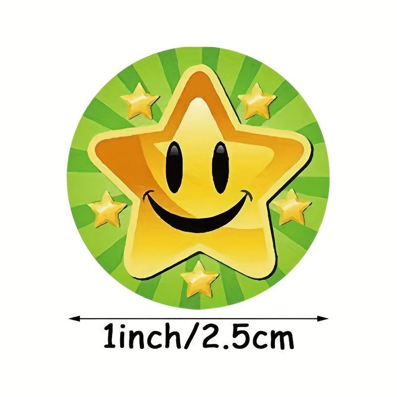 500pcs Roll Smiling Face Stickers for Rewards and Training