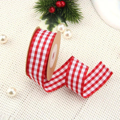 9m Red Green Christmas Plaid Ribbon Holiday Party Decoration