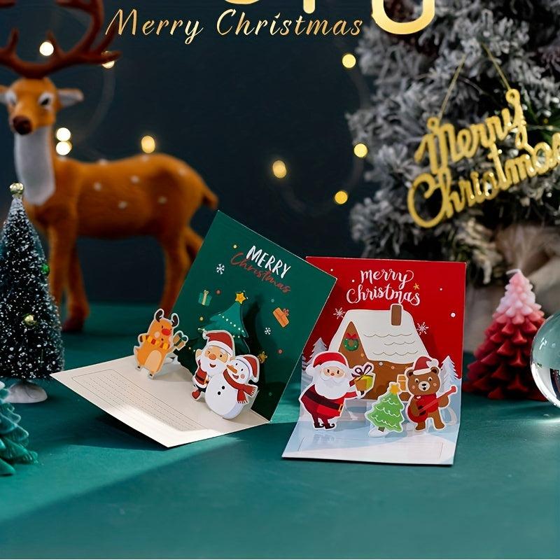 Christmas Handwritten 3D Greeting Cards & Envelope Set