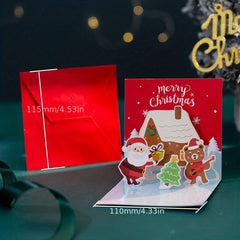 Christmas Handwritten 3D Greeting Cards & Envelope Set