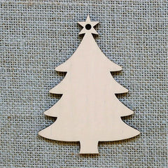 10pcs Unfinished Wooden Mini Christmas Tree Small Pendant DIY Wood Crafts