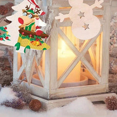 10pcs Unfinished Wooden Mini Christmas Tree Small Pendant DIY Wood Crafts