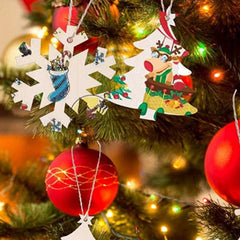 10pcs Unfinished Wooden Mini Christmas Tree Small Pendant DIY Wood Crafts